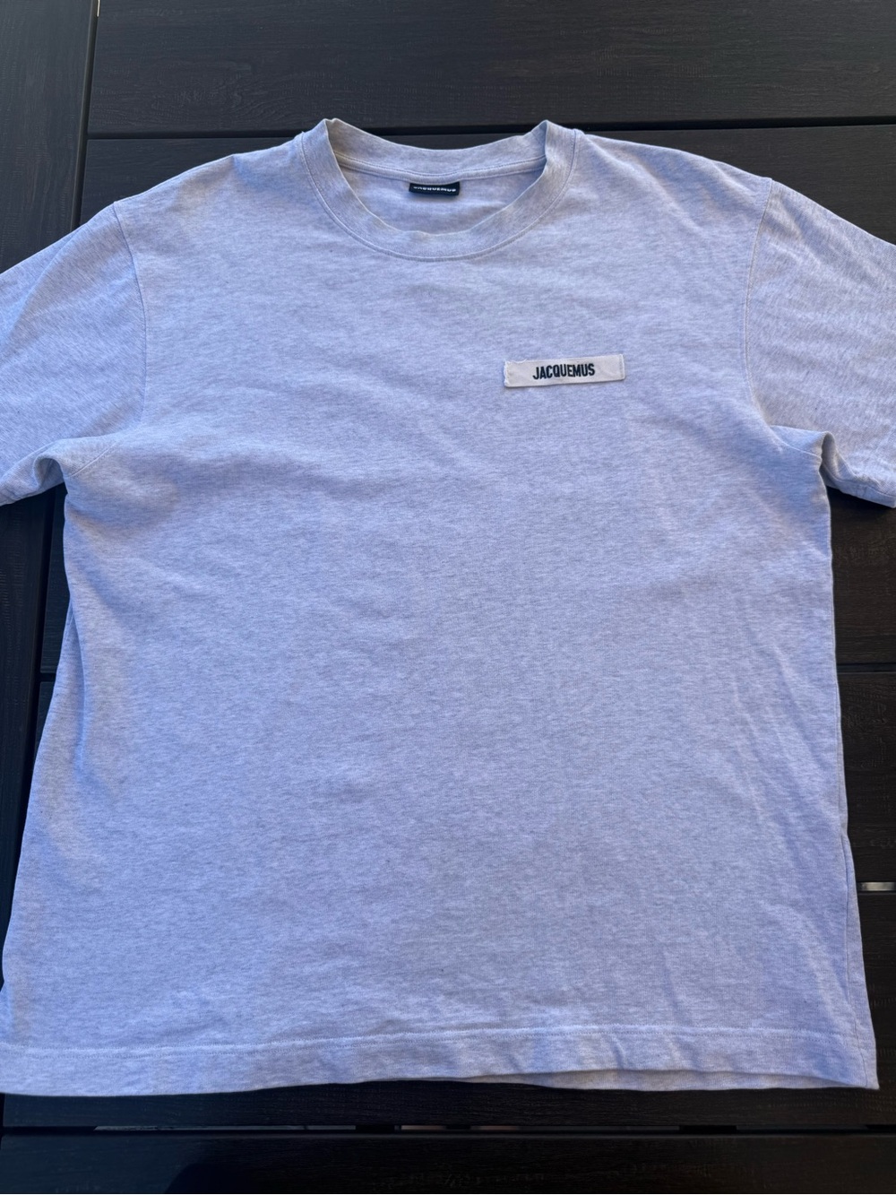 Jacquemus Men’s Logo T-Shirt Gray 100% Cotton Size XL